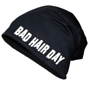 LONG BEANIE Mütze Bad Hair Day lange Haare Slub Lifestyle Fashion Spruch Hipster - Bild 1 von 2