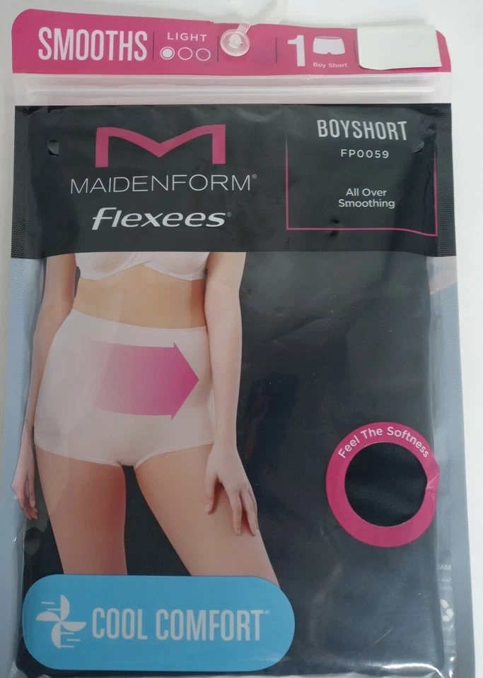 Maidenform Flexees Black Boyshort Cool Comfort (FP0059) Size 2XL -