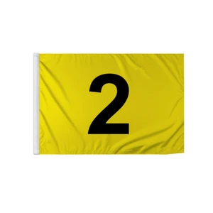 Banderas de golf numeradas Promopatriot 14x20 pulgadas amarillas y negras, tubulares, 1-18, duraderas - Imagen 1 de 18