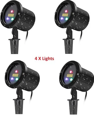 4X Piezas Proyector Lase Luces de Navidad para Hogar Jardín ROJO AZUL Y VERDE Foto 1 de 4
