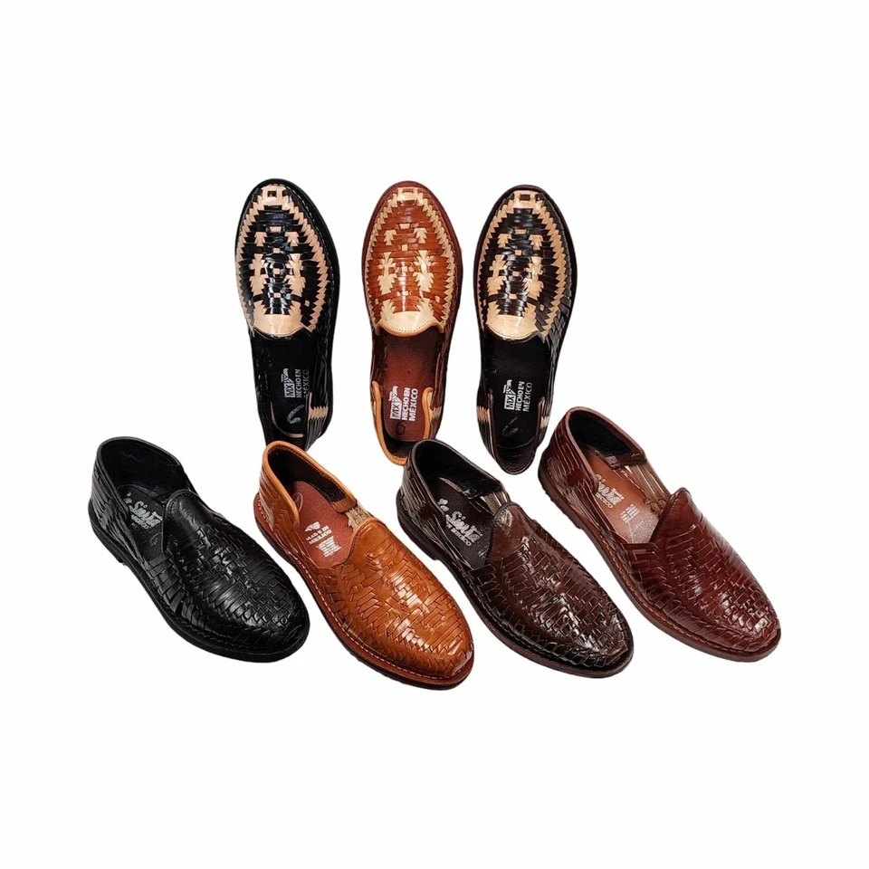 Men's Genuine Leather Mexican Closed Toe Authentic Huarache Sandals Hand Crafted - Image 1 of 2