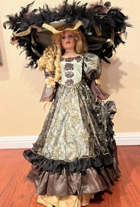 "Galaxy " 30" Porcelain Doll 1800 Old West Style by Amber Moon, - Picture 1 of 24