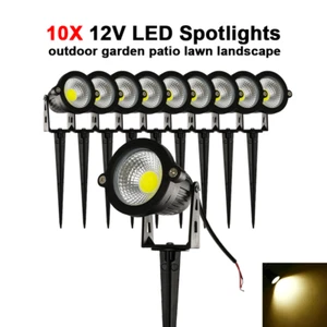 10X 12V LED Spotlights COB Warm White Outdoor Decor IP65 Hardwired Low Voltage - Picture 1 of 12