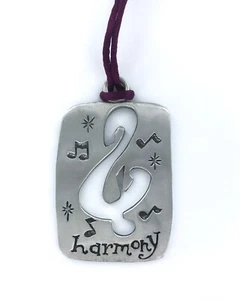 Pewter Music Treble Clef Christmas Tree Ornament in Gift Tin, Harmony and Notes - Picture 1 of 3