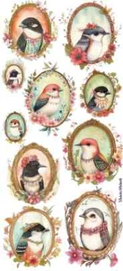Violette Stickers Watercolor Bird Portraits  Crafts Planner Supply - Picture 1 of 2