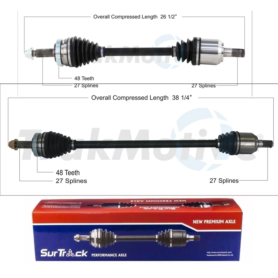 Juego de 2 ejes delanteros SurTrack CV para Kia Optima 2,4 L automático 14-15 Foto 1 de 1