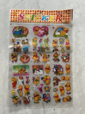 Winnie The Pooh and Friends Deadstock Y2K Sticker Sheet Sealed Colorful Kawaii - Image 1 of 3