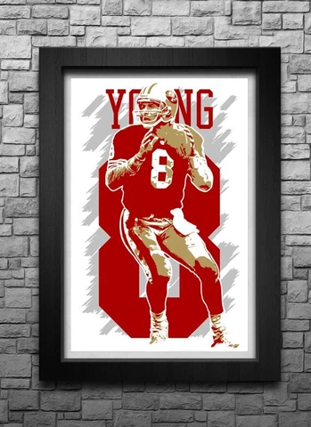 STEVE YOUNG art print/poster SAN FRANCISCO 49ERS FREE S&H! JERSEY Cover