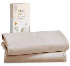 100% Cotton Pillow Cases Standard Size Set of 2, Soft & Cooling Sateen Weave ... - Picture 1 of 7