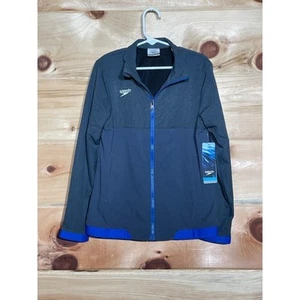 NWT! Speedo youth Tech warm up jacket. Blue. size small. unisex MSRP 71.99 - Picture 1 of 4
