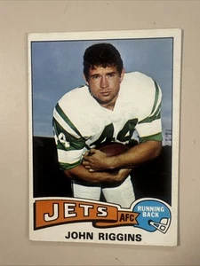 JOHN RIGGINS 1975 Topps Vintage Card #313 NEW YORK JETS HOF VG-EX - Picture 1 of 2
