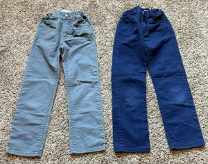 2 Pairs of Old Navy Boys 5T Casual Straight Built-In Flex Pants - Blue & Gray - Picture 1 of 5