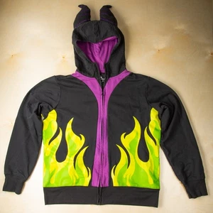 XL Maleficent Zip-Front Horned Hoodie / Disney Parks Nerdhaven - Picture 1 of 7