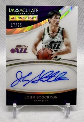 2017-18 Panini Immaculate Collection John Stockton All-Time Greats Auto #17/25 - Image 1 of 2