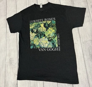 JARRÓN VAN GOGH CON ROSAS BLANCAS DE COLECCIÓN CAMISETA GRIS Y2K HOMBRE TALLA GRANDE L - Imagen 1 de 4