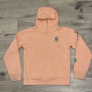 Girls Carhartt Hoodie Size Small 8 Peach Great Condition - Picture 1 of 5