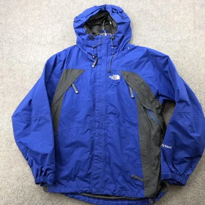 Vintage The North Face Jacket Mens Large Blue Gray HyVent Hooded Rain Shell - Image 1 of 4