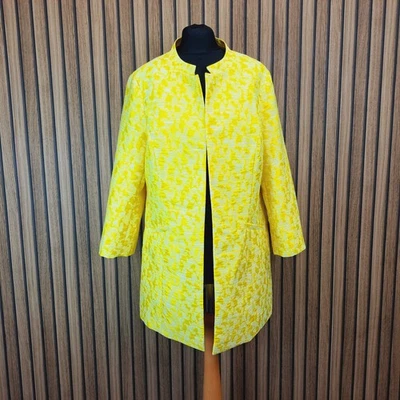 M&Co Jacket Yellow Floral UK 16 Blazer 3/4 Sleeve Promenade Hip Length - New - Image 1 of 4
