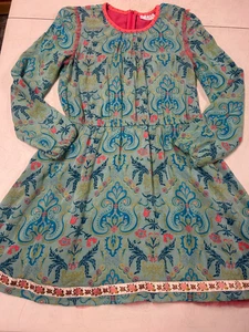 MATILDA JANE 435 PRETTY FLORAL RAYON LS DRESS GIRLS SZ 12 - Picture 1 of 4