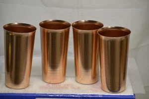 4 VASOS MID CENTURY MODERN WEST BEND ALUMINIO COLOR COBRE 5 1/2" ALTO MCM - Imagen 1 de 2