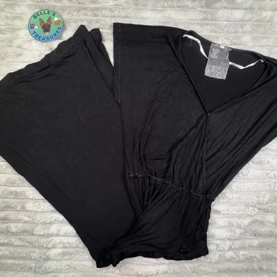 Mono mameluco Young Fabulous & Broke XS negro ajustado pierna ancha elástico cómodo Foto 1 de 4