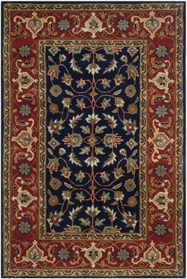 Royalty Collection Accent Rug - 4' x 6', Navy & Rust, Handmade Traditional Or... - Image 1 of 4