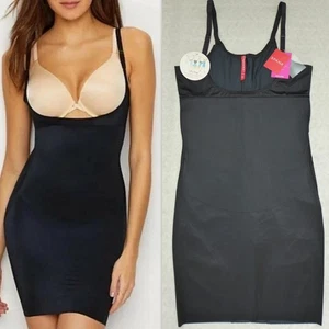 SPANX SHAPE Size M Open Bust Full Slip Smart Grip Adjastable 10178R in Black NEW - Picture 1 of 24