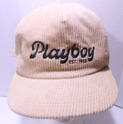 Playboy est 1959 spell-out corduroy Beige hat Weld 100% Cotton - Image 1 of 4