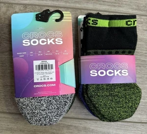 2 Crocs Kids Low Cut Socks 3 Pack Multicolor Breathable Everyday Wear (6 pairs) - Picture 1 of 8