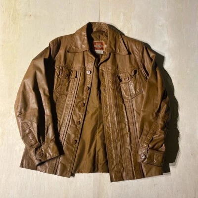 Chaqueta de cuero vintage Pioneer Wear para hombre talla 42 hecha en EE. UU. Foto 1 de 4