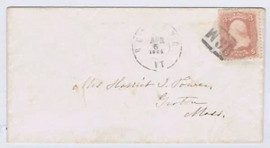 US 65 on cover tied by USM fancy cancel Rutland VT postmark 1864 - Picture 1 of 2