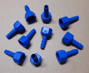 Tefen Nylon Blue Hose Tail 8mm 3/8" BSPT Female Connector Packs 1/5/10 - Picture 1 of 7