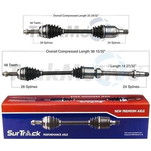 SurTrack Pair Set of 2 Front CV Axle Shafts For Toyota Camry Auto VIN F 12-17 - Picture 1 of 1