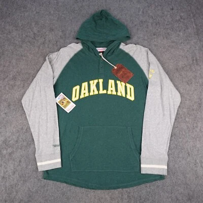 Oakland Athletics Hoodie Mens XL Green Gray MLB Shirt A's Mitchell And Ness NWT - Image 1 of 4