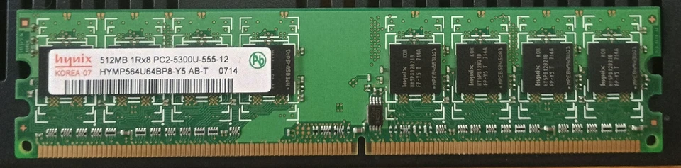 Hynix HYMP564U64BP8-Y5 512MB PC2-5300U Desktop PC RAM Memory DIMM - Image 1 of 1