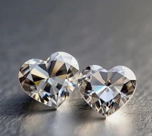 Lab Grown CVD Diamond Pair Heart Shape IF Clarity D Color 7 x 7 mm Certified - Picture 1 of 16