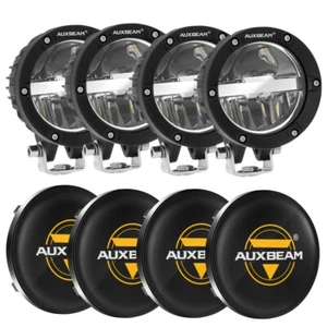 4x AUXBEAM 4" LED Work Pods Driving Lights Combo + 4x Cover ATV Cars Offroad 4WD - Foto 1 di 12