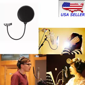 New Double Layer Studio Microphone Wind Screen Mask Filter Equipment Portable - Picture 1 of 10