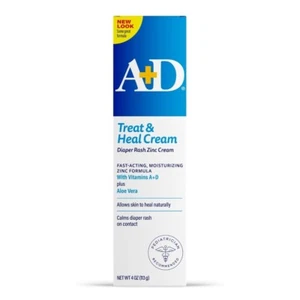 Crema para tratamiento de dermatitis del pañal A+D Treat & Heal zinc 1 %, 4 OZ 365197402007VL - Imagen 1 de 3