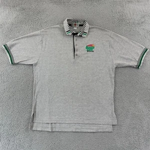 Vintage Quaker State Racing Shirt Men Large Grey Polo 90s Sport Car Pullover USA - Picture 1 of 10
