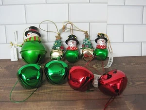 Lot of 9 Christmas Jingle Bells Ornaments Hallmark Ganz Living Quarters - Picture 1 of 8