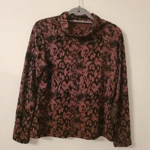 Joe Browns Top Size 14 Womens Party Formal Brown Animal Print Occasion Elegant - Picture 1 of 8