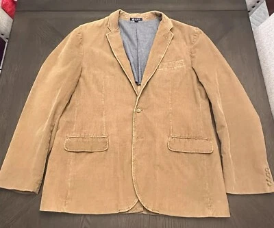 Chaqueta Blazer Abrigo Deportivo J Crew XL Marrón Vintage Cordón Pana Foto 1 de 4