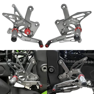 Gray Adjustable Rearset Footrests Foot Peg For KAWASAKI ZX-25R ZX-4R ZX-4RR 20- - Picture 1 of 10