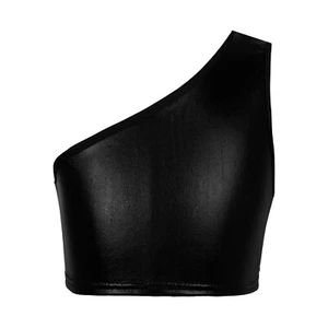 Girls Vest Uniform Crop Tops Competition Tanks Yoga Activewear Training Slant - Picture 1 of 61