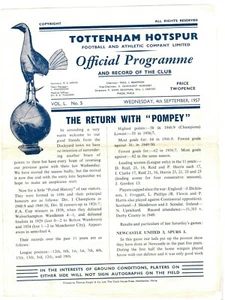 TOTTENHAM v  PORTSMOUTH 1957/58 Official Spurs Match Programme - Picture 1 of 1