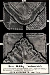 1902 ad Vintage John Wanamaker Holiday Handkerchiefs lace Rock Island System - Picture 1 of 4