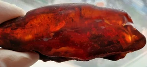 Bernstein Roh Ostsee Steine Bernstein 48g Aquarium Glas transparent polierte Seite - Bild 1 von 12