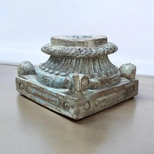Vintage Pillar Base, Antique Wooden Pillar Base Candle Holder - Picture 1 of 5