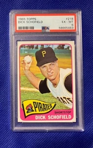 1965 Topps Baseball #218 Dick Schofield PSA 6 EX-Mint Pittsburgh Pirates - Foto 1 di 2